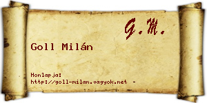 Goll Milán névjegykártya